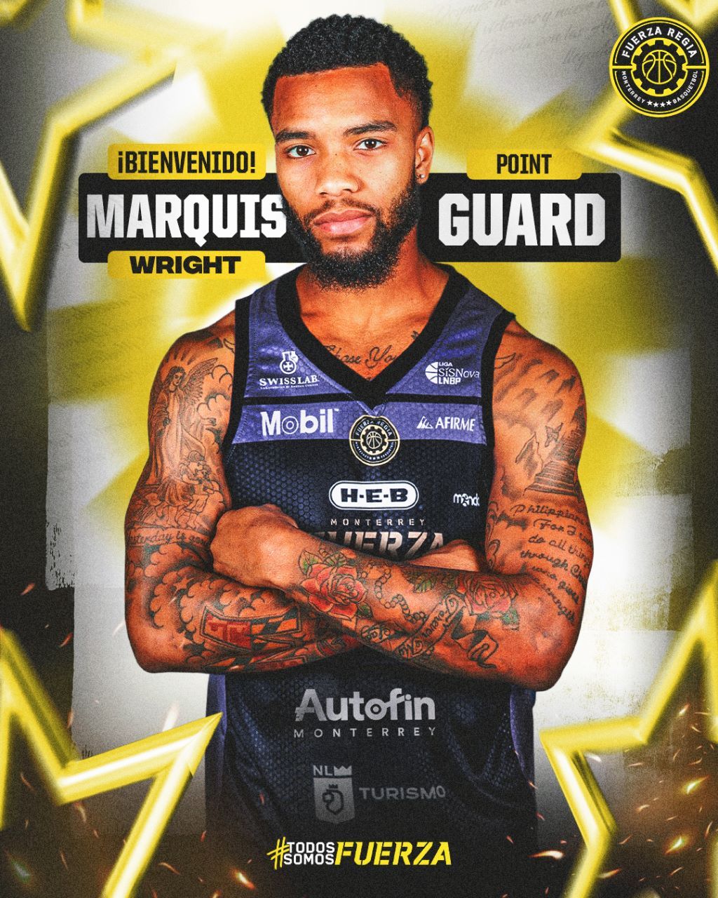 Marquis Wright es nuevo jugador de Fuerza Regia