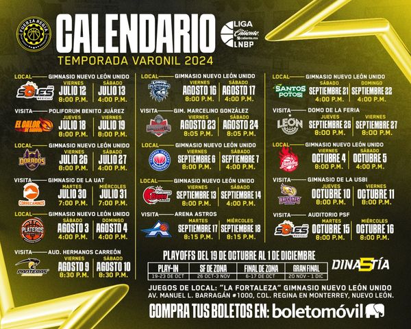 CALENDARIO FUERZA REGIA 2024